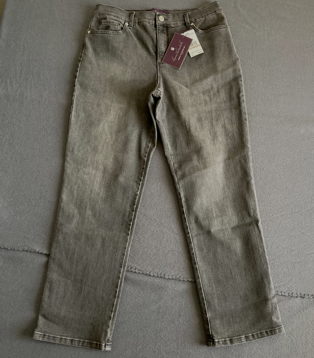 Gloria Vanderbilt Amanda GV Tribute Supreme Stretch Jean Women Gray 12 Short NEW